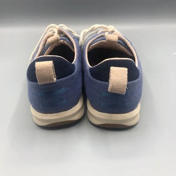 Toms Shoes Womens 8 Cabrillo Sneakers Solid Blue Low Top Canvas Lace Up