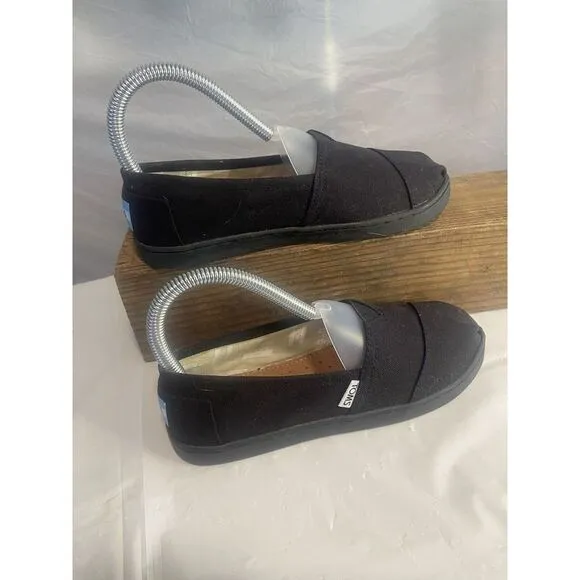 Toms  Youth Classic Alpargata Cupsole Black Heritage Canvas Shoes-Size 2.5-NWT‎