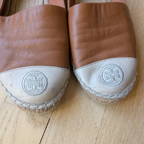 Tory Burch Color Block Nappa Leather Espadrille Flat Shoes Size 6.5