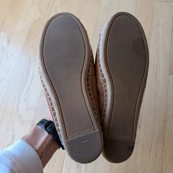 Tory Burch Color Block Nappa Leather Espadrille Flat Shoes Size 6.5
