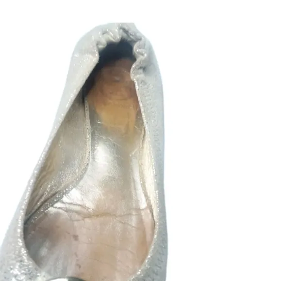 Tory Burch Reva Metallic Gold Ballet Flats Women's Size 5.5 Shoes Retail $225
