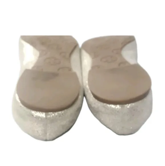 Tory Burch Reva Metallic Gold Ballet Flats Women's Size 5.5 Shoes Retail $225