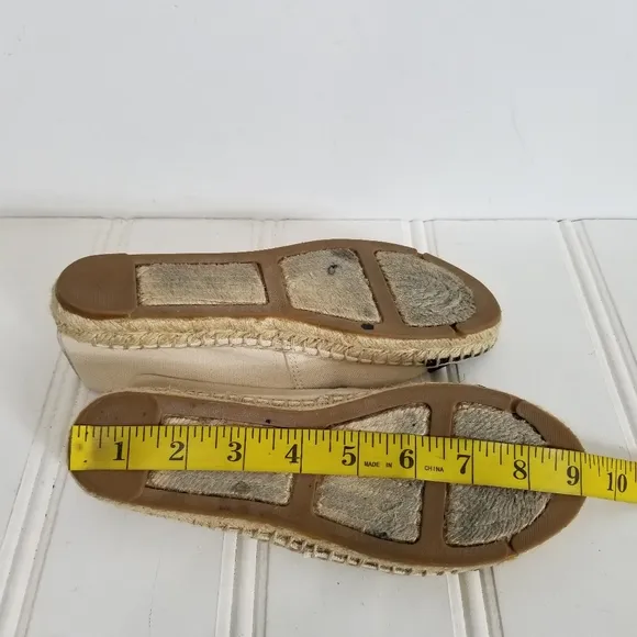 Tory Burch Shoes Womens Size 6 Espadrille Flats  Cream Black Colorblock Canvas