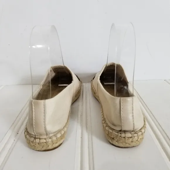 Tory Burch Shoes Womens Size 6 Espadrille Flats  Cream Black Colorblock Canvas