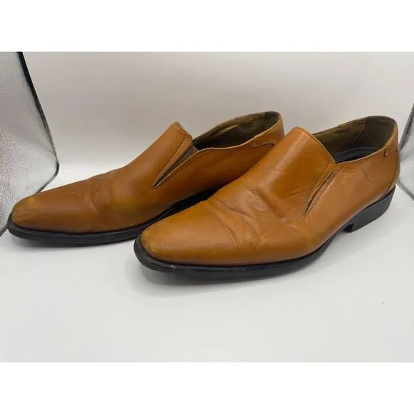 TOSCHI Men's Loafers‎ Dress Shoes Size 11 Tan Brown Leather ITALY Cis Equipped