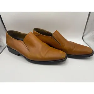 TOSCHI Men's Loafers‎ Dress Shoes Size 11 Tan Brown Leather ITALY Cis Equipped