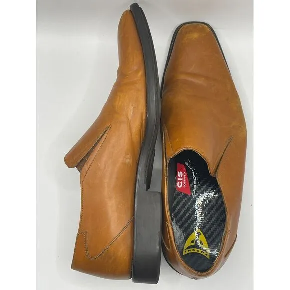 TOSCHI Men's Loafers‎ Dress Shoes Size 11 Tan Brown Leather ITALY Cis Equipped