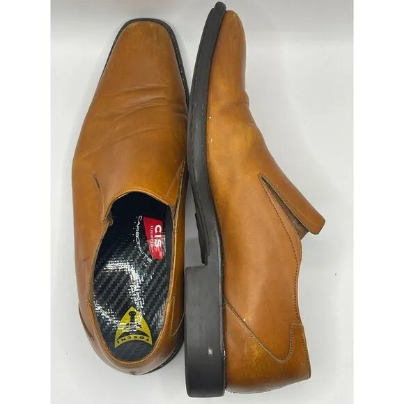 TOSCHI Men's Loafers‎ Dress Shoes Size 11 Tan Brown Leather ITALY Cis Equipped
