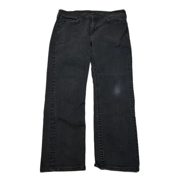 True Religion Geno Jeans Mens Size 34x29 Black Denim Relaxed Slim