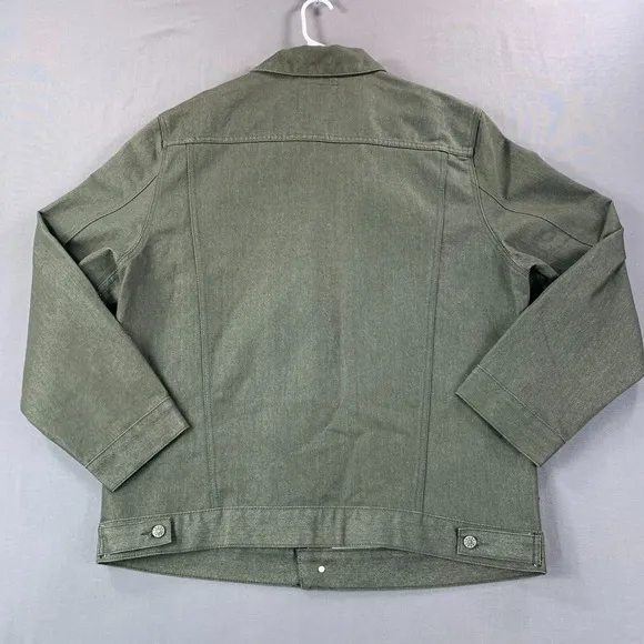 Trust Jeans 2 Piece Jacket &amp; Pants Mens 3XL Olive Denim Y2K 90s Baggy Hip-Hop