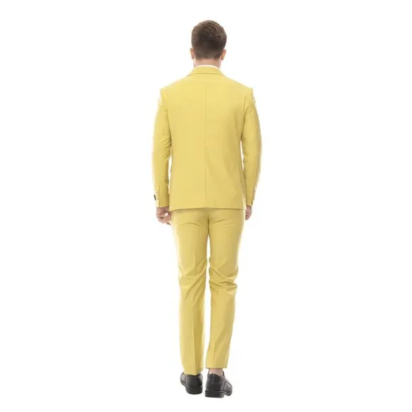 Turkish Import, Derman Suits' Double-Breasted 2-Piece Suit Yellow