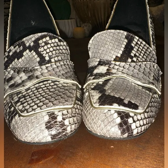 UEC Pedro Anton Made in Spain Faux Penny Loafer StylePumps Block Heel Shoes 38