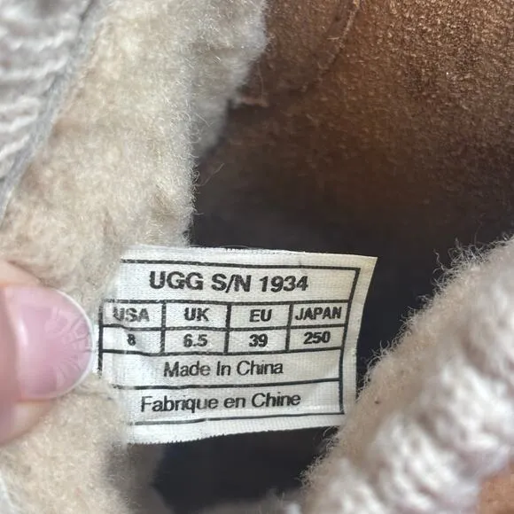 UGG Australia Gael Block Heel Clog Casual Comfort Suede &amp; Wool Shoes Size 8 EUC