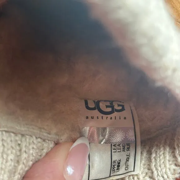 UGG Australia Gael Block Heel Clog Casual Comfort Suede &amp; Wool Shoes Size 8 EUC