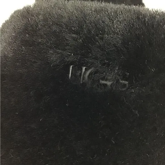 UGG Cozette Shoes Black Fur Slides New Size 10