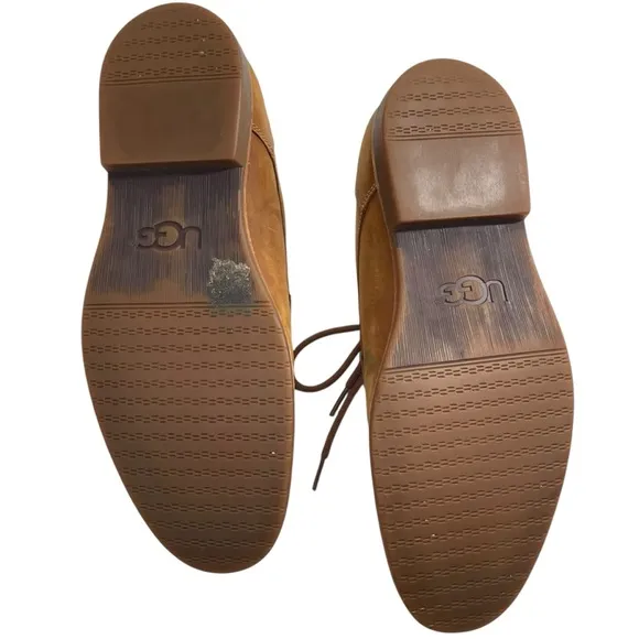 UGG Hixson Men’s Oxford Leather Shoes Size 10 Caramel Brown