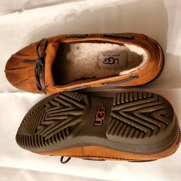 UGG Women's Brown Leather Loafers, Size 7 1/2