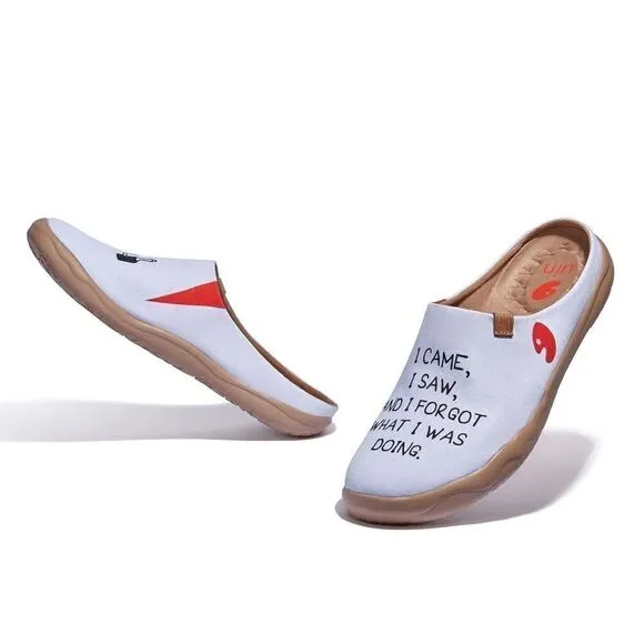 UIN Men's Slipper Comfort Mules Walking Casual Travel Shoes (Who Am I 3 Malaga)
