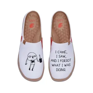 UIN Men's Slipper Comfort Mules Walking Casual Travel Shoes (Who Am I 3 Malaga)