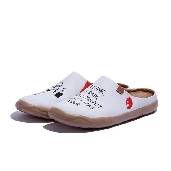 UIN Men's Slipper Comfort Mules Walking Casual Travel Shoes (Who Am I 3 Malaga)