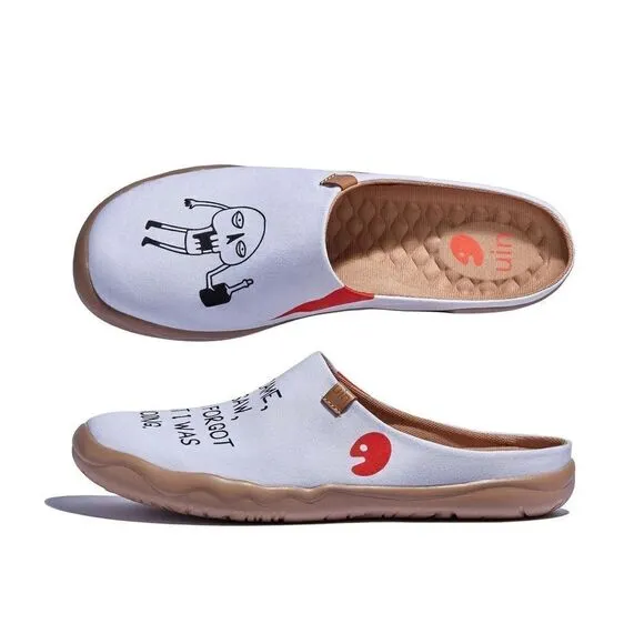 UIN Men's Slipper Comfort Mules Walking Casual Travel Shoes (Who Am I 3 Malaga)
