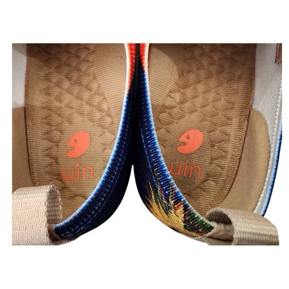 UIN Sunflower Art Floral Slip On Shoes Ladies 6.5 Toledo Modern Folk Canvas Flat