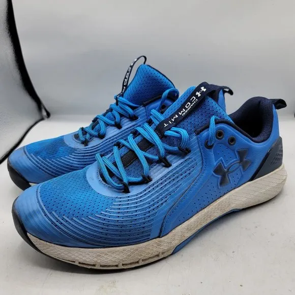 Under Armour Charged Mens 11.5 Blue Shoes Commit TR 3 Training Shoes 3023703-401
