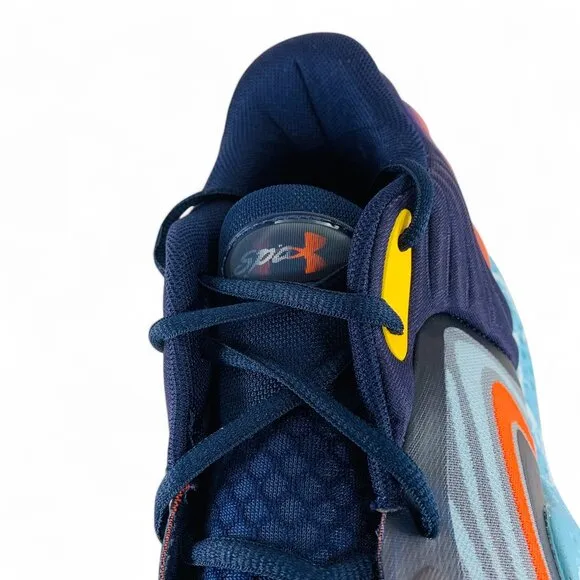 Under Armour Spawn 6 Mid E24 Navy Sky Blue Men's Basketball Shoes 3028336-400