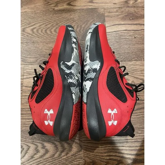 Under Armour UA Lockdown 6 Red Black Basketball Size 13 Mens New 3025616-600