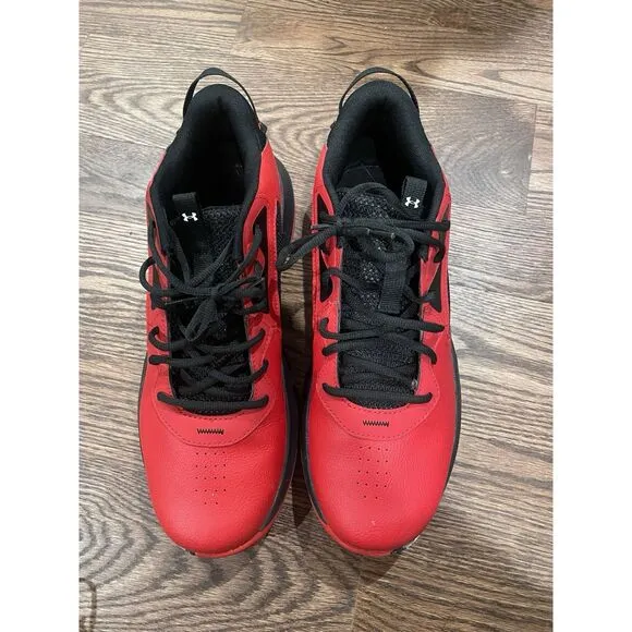 Under Armour UA Lockdown 6 Red Black Basketball Size 13 Mens New 3025616-600