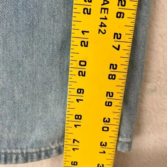 Uniqlo Jeans Womens 28x32 Wide Flare Leg Light Wash Denim 100% Cotton High Rise
