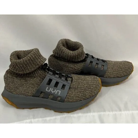 UYN Sz 39 8 Uynner Womens Brown Taupe Booties Hero Shoes Merino Wool Vibram Sole