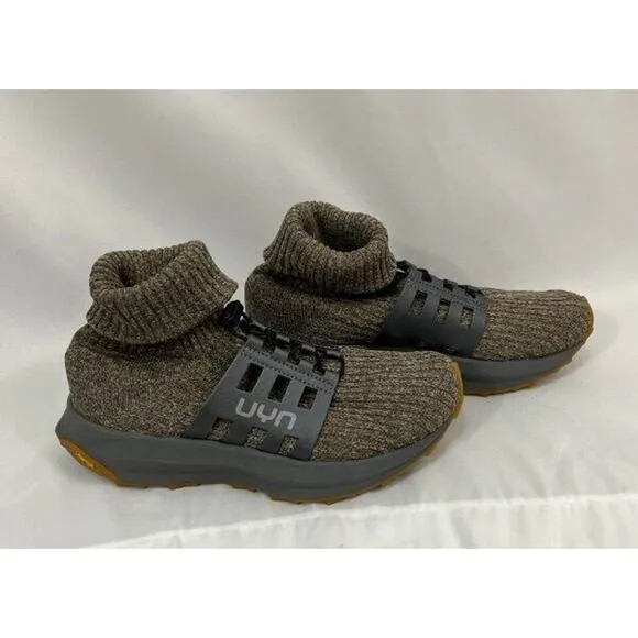 UYN Sz 39 8 Uynner Womens Brown Taupe Booties Hero Shoes Merino Wool Vibram Sole
