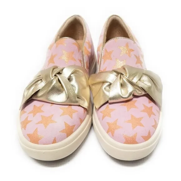 Vaneli Sport Odelet Metallic Star Print Sneakers in Pink &amp; Gold Womens Size 7