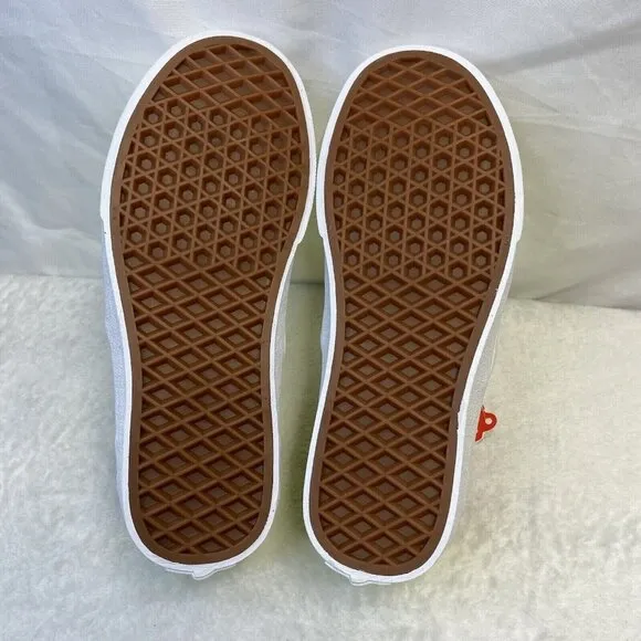 VANS Asher Canvas Casual Slip-On Sneakers Shoes Women Sz 5.5 Neon Yellow/White