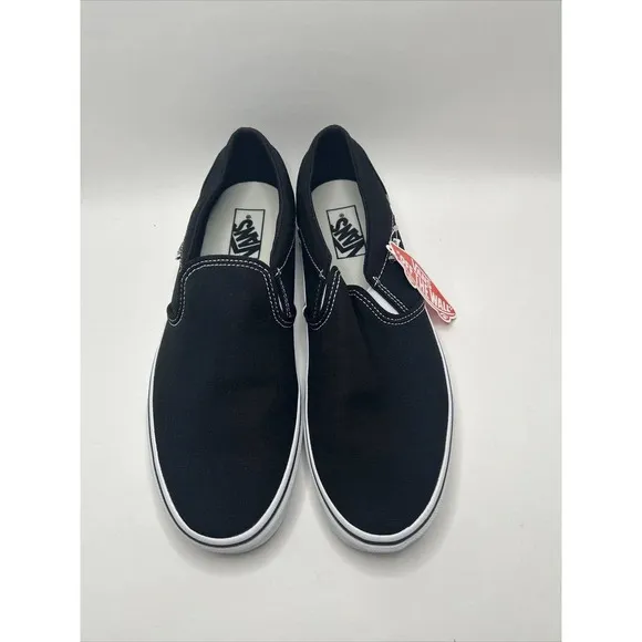 Vans Asher Slip On Sneaker Shoes Women's Size 11 Black White Skater canvas
