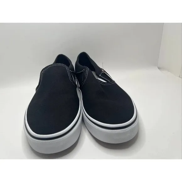 Vans Asher Slip On Sneaker Shoes Women's Size 11 Black White Skater canvas