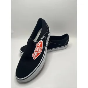 Vans Asher Slip On Sneaker Shoes Women's Size 11 Black White Skater canvas