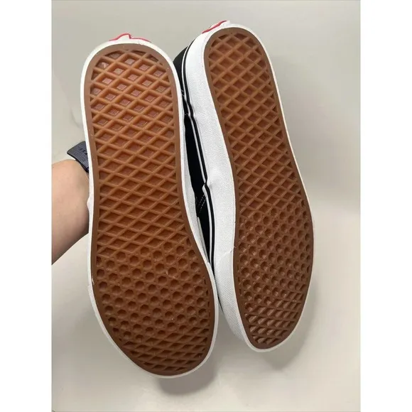 Vans Asher Slip On Sneaker Shoes Women's Size 11 Black White Skater canvas