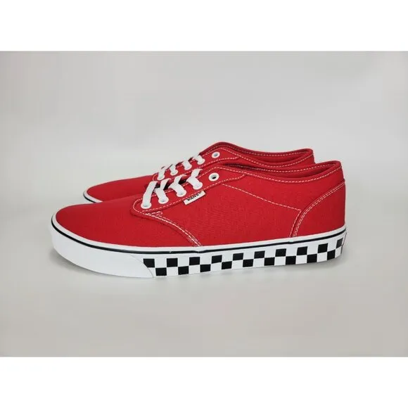 Vans Atwood Checker Sidewall Shoes Sneakers Mens 12 Red White Black VN0A5HTRRED