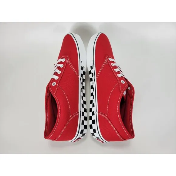 Vans Atwood Checker Sidewall Shoes Sneakers Mens 12 Red White Black VN0A5HTRRED