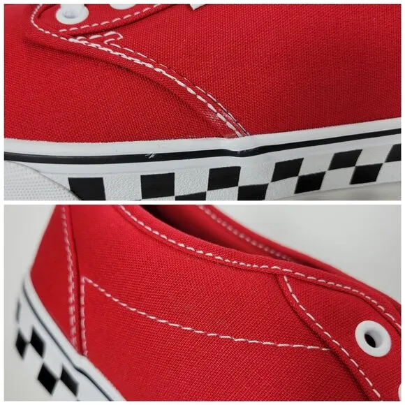 Vans Atwood Checker Sidewall Shoes Sneakers Mens 12 Red White Black VN0A5HTRRED