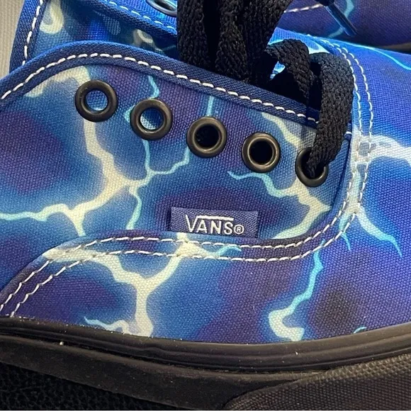 Vans Authentic Lightning Blue &amp; Black Skate Shoes unisex men size 10 new no box
