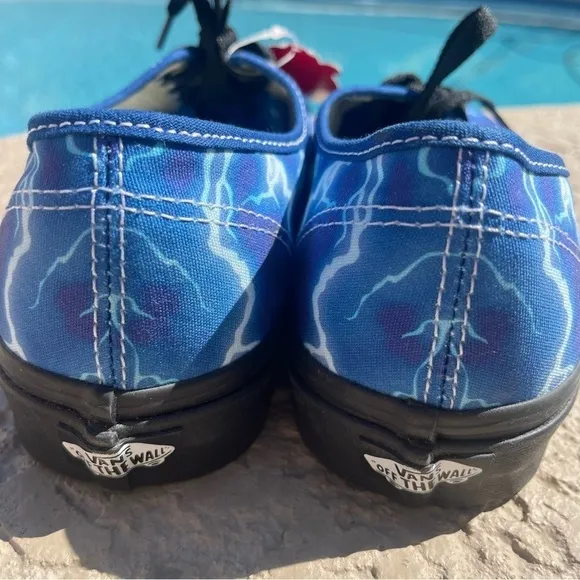 Vans Authentic Lightning Blue &amp; Black Skate Shoes unisex men size 10 new no box