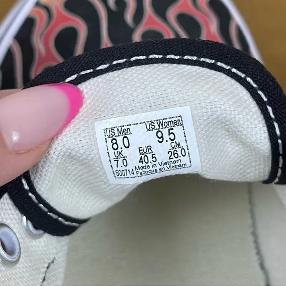 Vans Authentic Mash Up Flame Canvas Sneaker Size 9.5 Women
