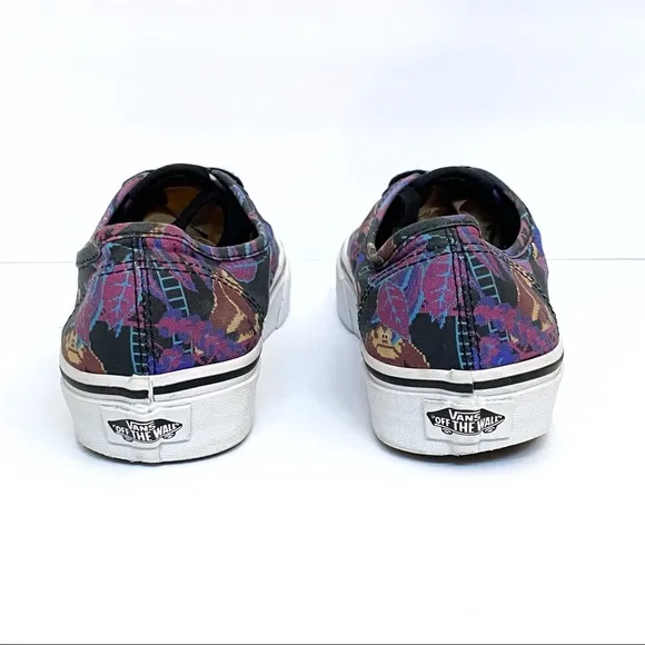 Vans authentic Nintendo donkey Kong print black purple canvas lo top sneakers