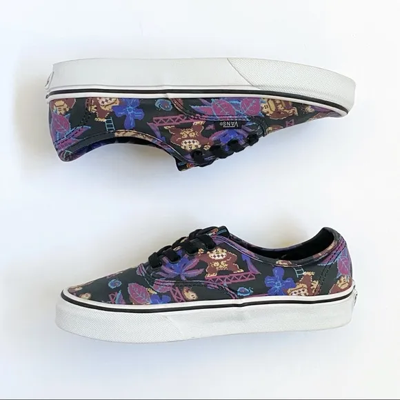 Vans authentic Nintendo donkey Kong print black purple canvas lo top sneakers