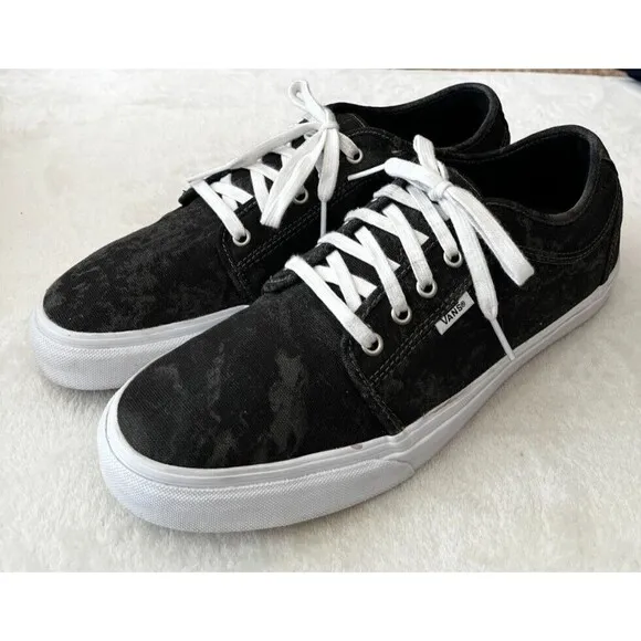 Vans Authentic Pro UltraCush Camo Black Canvas Skateboarding Shoes Mens sz 11.5