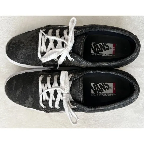 Vans Authentic Pro UltraCush Camo Black Canvas Skateboarding Shoes Mens sz 11.5