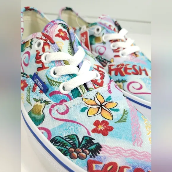 Vans Authentic Vans Market Tropic Hawaii Aloha Canvas Skateboard Sneakers Men 6